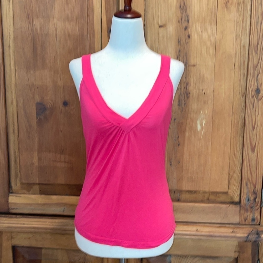 H&M Fuchsia Pink Tank V Neck Rayon Top Sz. S